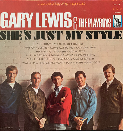Gary Lewis & The Playboys - She's Just My Style (LP, RP)