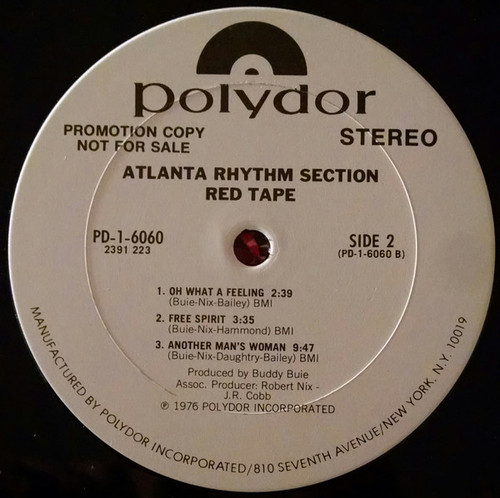 Atlanta Rhythm Section - Red Tape (LP, Album, Promo)