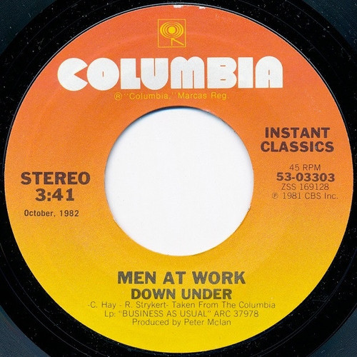 Men At Work - Down Under (7", Single, RE)