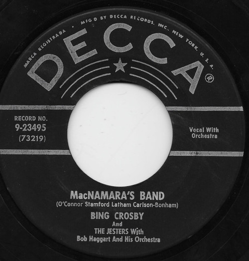 Bing Crosby And The Jesters With Bob Haggart And His Orchestra - MacNamara's Band / Dear Old Donegal (7", Single, Mono)