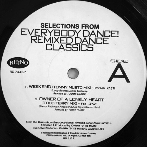 Various - Selections From Everybody Dance! Remixed Dance Classics - Rhino Records (2) - R0 74457 - 12" 1154465175