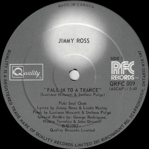 Jimmy Ross - Fall In To A Trance (12")