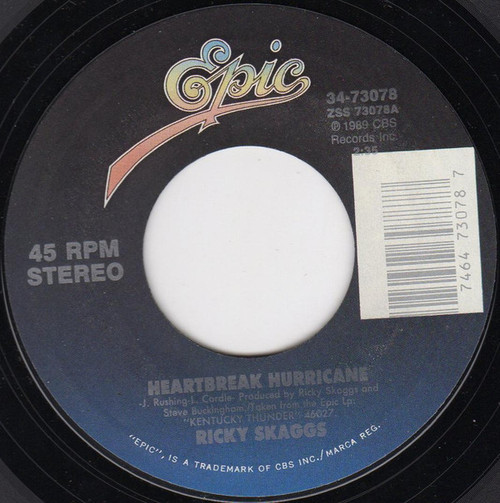 Ricky Skaggs - Heartbreak Hurricane / Casting My Shadow In The Road - Epic - 34-73078 - 7", Single 1154506245