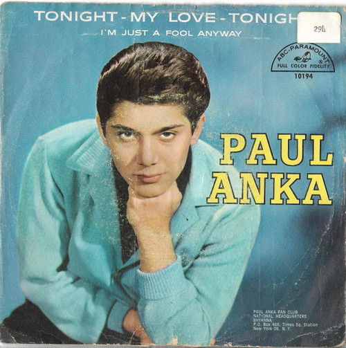 Paul Anka - Tonight My Love, Tonight - ABC-Paramount - 45-10194 - 7" 1154506333