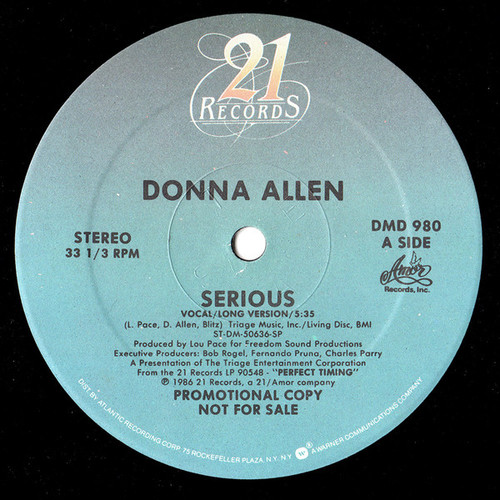 Donna Allen - Serious (12", Single, Promo)