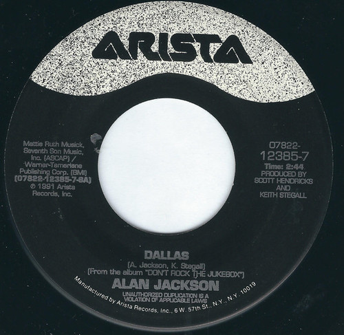 Alan Jackson (2) - Dallas - Arista - 07822-12385-7 - 7", Single 1154964166