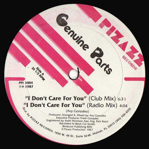 Genuine Parts - I Don't Care For You (12")