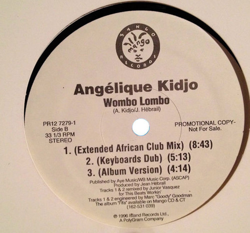 Angélique Kidjo - Wombo Lombo - Mango - PR12 7279-1 - 12", Promo 1155319123