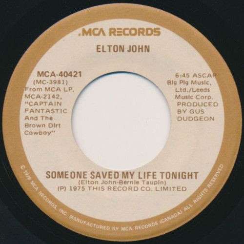 Elton John - Someone Saved My Life Tonight - MCA Records - MCA-40421 - 7", Single, RE 1155909502