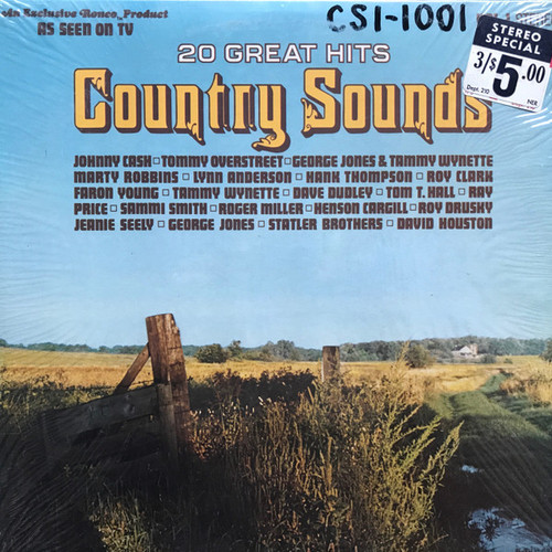 Various - 20 Great Hits Country Sounds - Ronco Teleproducts, Inc. - CS 1-1001 - LP, Comp 1155914117