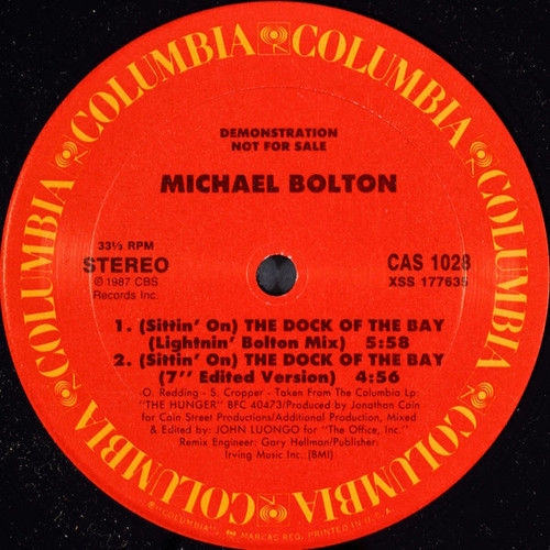Michael Bolton - (Sittin' On) The Dock Of The Bay - Columbia - CAS 1028 - 12", Promo 1156381630