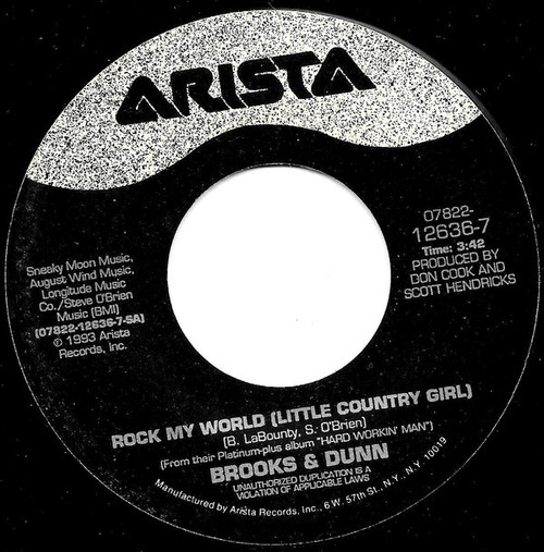 Brooks & Dunn - Rock My World (Little Country Girl) - Arista - 07822-12636-7 - 7", Single 1156774144