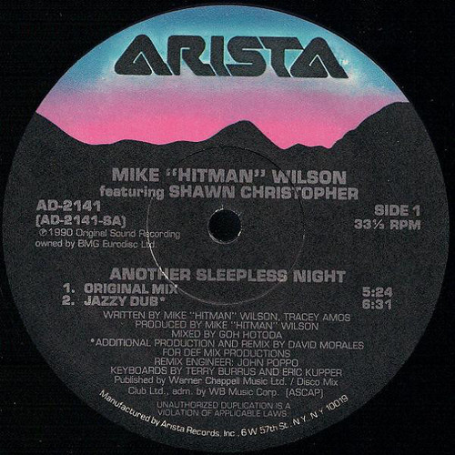 Mike "Hitman" Wilson Featuring Shawn Christopher - Another Sleepless Night (12")