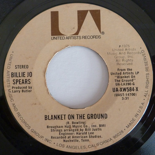 Billie Jo Spears - Blanket On The Ground - United Artists Records - UA-XW584-X - 7", Single 1157313543