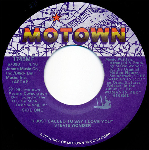 Stevie Wonder - I Just Called To Say I Love You - Motown - 1745MF - 7", Single 1157576689