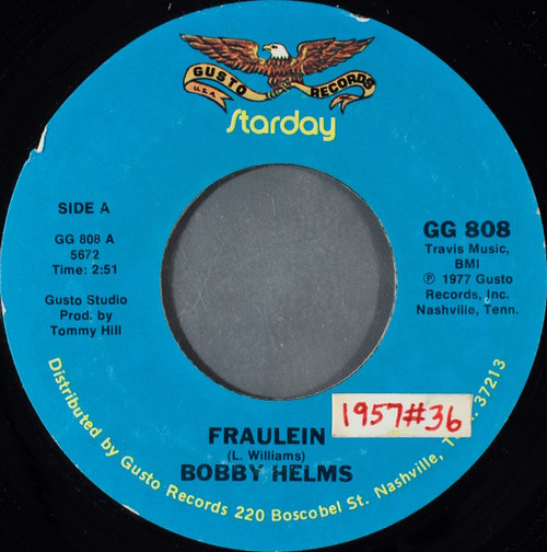 Bobby Helms - Fraulein / You Are My Special Angel (7", RE, Styrene)