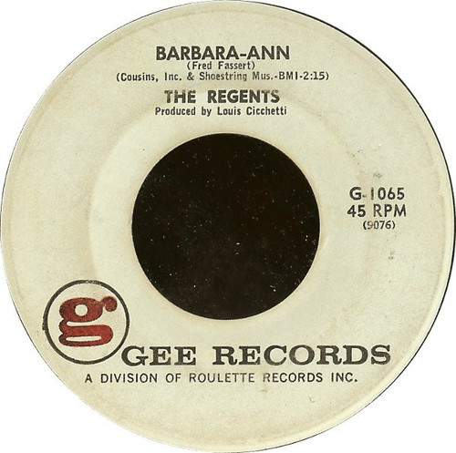 The Regents (2) - Barbara-Ann - Gee - G-1065 - 7", Single 1160503219