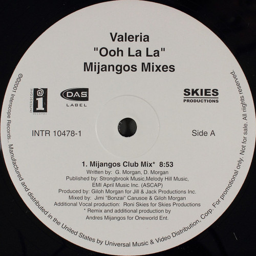 Valeria - Ooh La La - Interscope Records - INTR-10478-1 - 12", Promo 1160562353