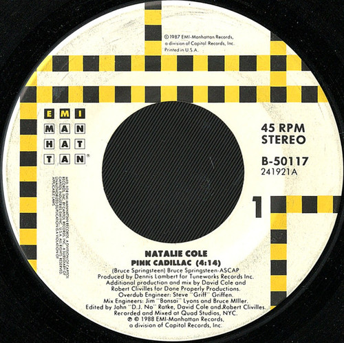 Natalie Cole - Pink Cadillac - EMI-Manhattan Records - B-50117 - 7", Single 1161405076