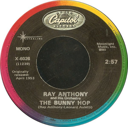 Ray Anthony And His Orchestra* - The Bunny Hop (7", Single, Mono, RE)