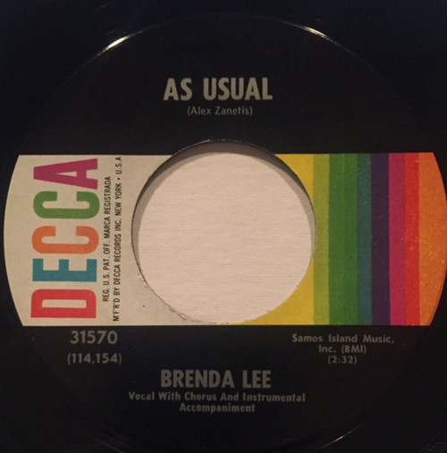 Brenda Lee - As Usual (7", Single, Glo)