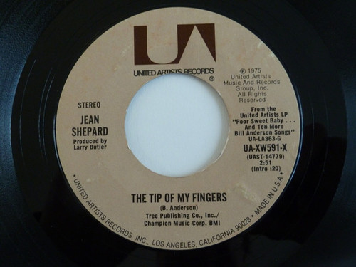 Jean Shepard - The Tip Of My Fingers / Bright Lights And Country Music (7", Single)
