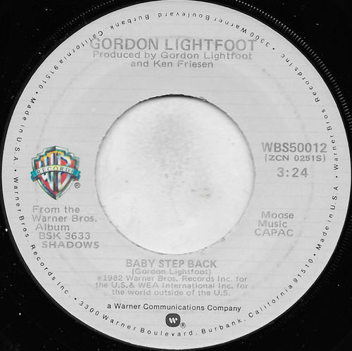 Gordon Lightfoot - Baby Step Back - Warner Bros. Records - WBS50012 - 7", Single, Jac 1162153644