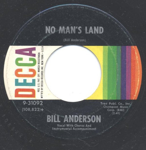 Bill Anderson (2) - No Man's Land / The Tip Of My Fingers (7", RE)
