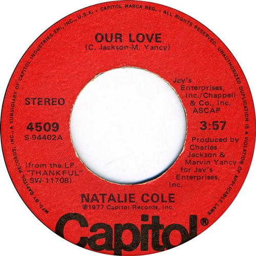 Natalie Cole - Our Love - Capitol Records - 4509 - 7" 1162216629