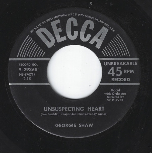 Georgie Shaw - Unsuspecting Heart / House Of Flowers (7", Single)