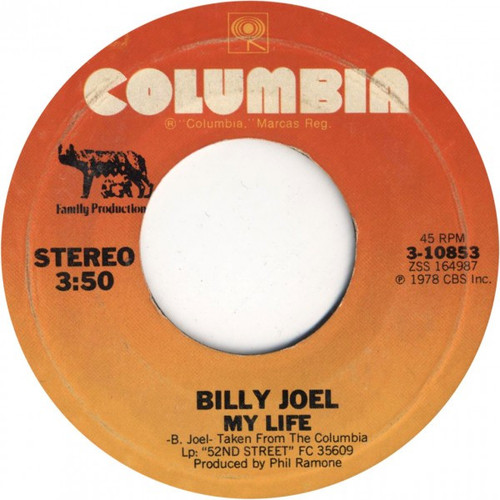 Billy Joel - My Life - Columbia - 3-10853 - 7", Single, Pit 1162221793