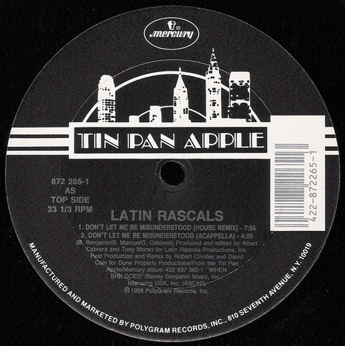 The Latin Rascals - Don't Let Me Be Misunderstood - Tin Pan Apple - 872 265-1 - 12" 1162818080