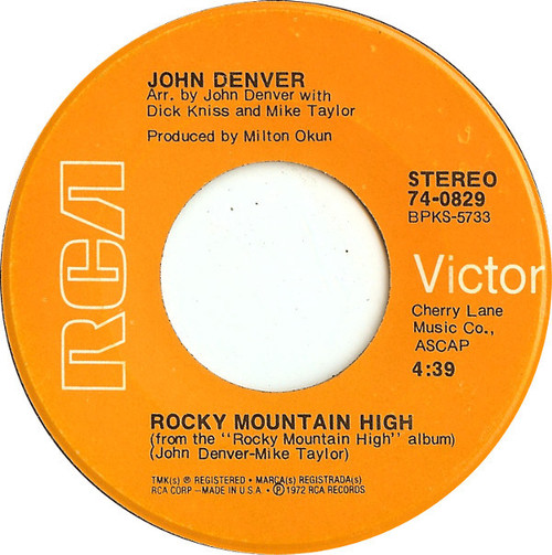 John Denver - Rocky Mountain High - RCA Victor - 74-0829 - 7", Single, Roc 1164109161