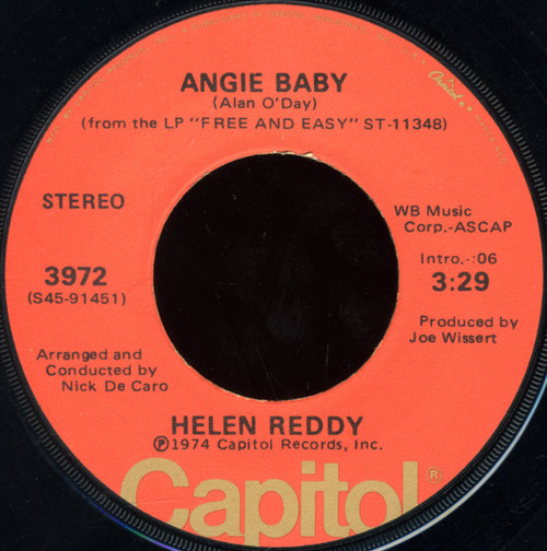 Helen Reddy - Angie Baby - Capitol Records - 3972 - 7", Single, Win 1164109463