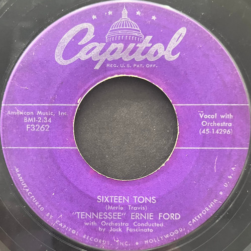 Tennessee Ernie Ford - Sixteen Tons - Capitol Records - F3262 - 7", Single, Scr 1164862522