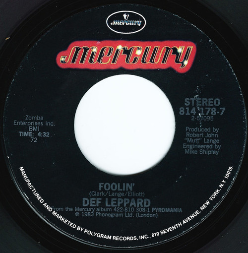 Def Leppard - Foolin'  (7", Single)