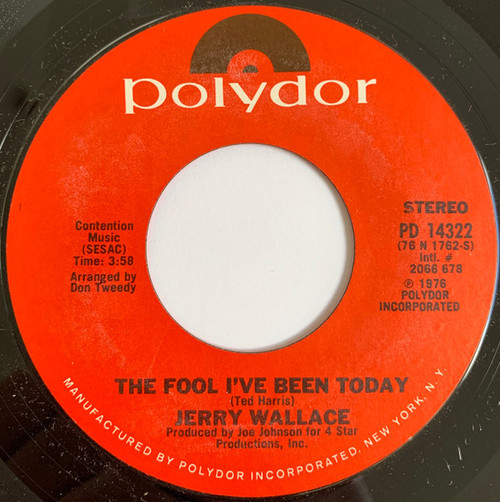 Jerry Wallace - The Fool I've Been Today / Jenny Angel (7")