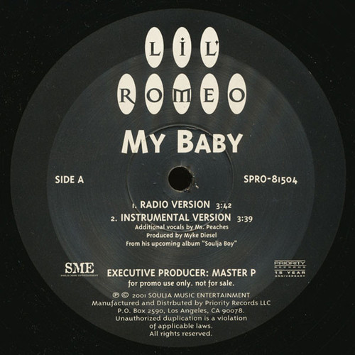 Lil' Romeo - My Baby (12", Promo)