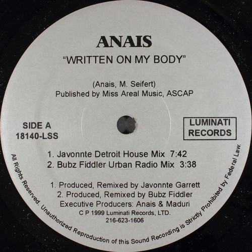 Anais (2) - Written On My Body (12")