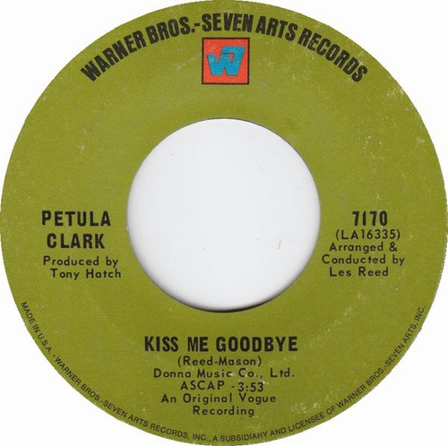 Petula Clark - Kiss Me Goodbye (7", Single)