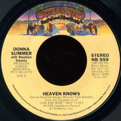 Donna Summer - Heaven Knows - Casablanca - NB 959 - 7", Single, Styrene, PRC 1168819843