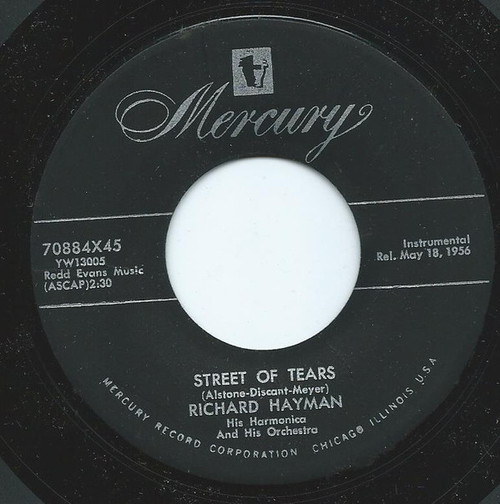 Richard Hayman His Harmonica And His Orchestra* - Street Of Tears (7", Single)