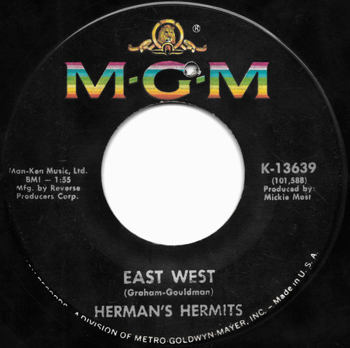 Herman's Hermits - East West / What Is Wrong What Is Right - MGM Records - K-13639 - 7", Single 1169710032