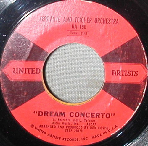 Ferrante And Teicher Orchestra - Dream Concerto / Lovers Symphony - United Artists Records - UA 196 - 7" 1169763221