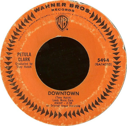 Petula Clark - Downtown - Warner Bros. Records - 5494 - 7", Single, Styrene, San 1171478004