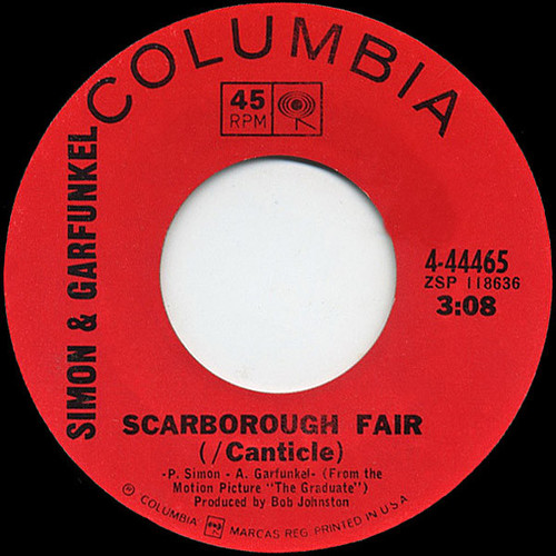 Simon & Garfunkel - Scarborough Fair (/ Canticle) (7", Single, Pit)