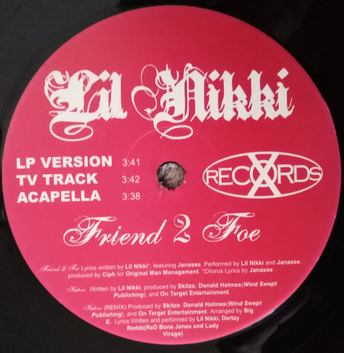 Lil Nikki - Friend 2 Foe / Haters (12", Single)