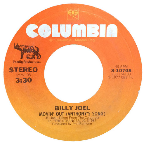 Billy Joel - Movin' Out (Anthony's Song) - Columbia, Family Productions - 3-10708 - 7", Single, Ter 1171917393