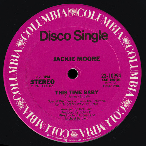 Jackie Moore - This Time Baby (12", Single, Pit)