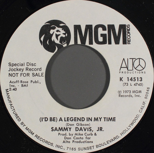 Sammy Davis, Jr.* - (I'd Be) A Legend In My Time (7", Promo, Styrene, All)